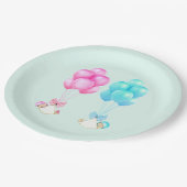 ツインズベイビーシャワー少年と少女 ペーパープレート (アングル)