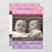 ツインズベビーありがとう::調和4P サンキューカード (正面/裏面)