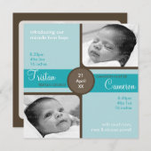 ツインズベビーありがとう::: 4SQ サンキューカード (正面/裏面)