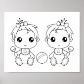 ツインズベビーガールズカラーリングページ ポスター (正面)