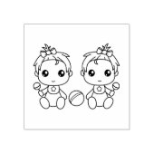 ツインズベビーガールズカラー ラバースタンプ (インプリント)