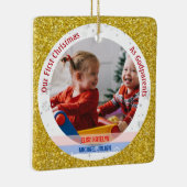 ツインズベビーガールボーイ第1クリスマスをゴド保護者の写真に セラミックオーナメント (右)