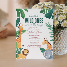 ツインズベビーサファリベイビーシャワー 招待状