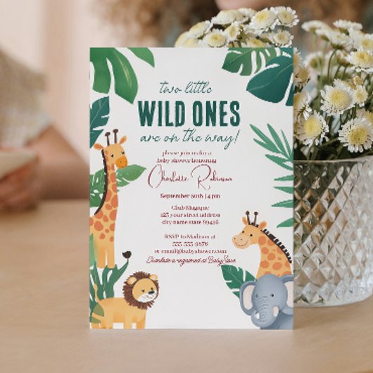 ツインズベビーサファリベイビーシャワー 招待状