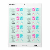 ツインズベビーシャワーありがとうラベル ラベル (フルシート)