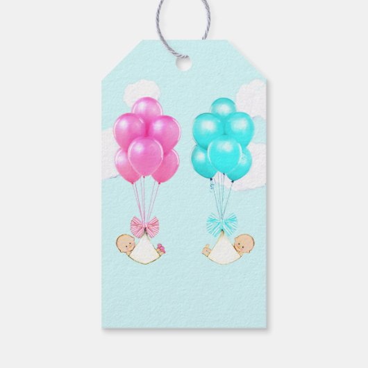 ツインズベビーシャワーありがとう ギフトタグ (裏面)