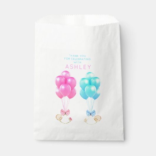 ツインズベビーシャワーありがとう フェイバーバッグ (正面)