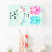 ツインズベビーシャワーおめでとう 横断幕 (インサイチュ)