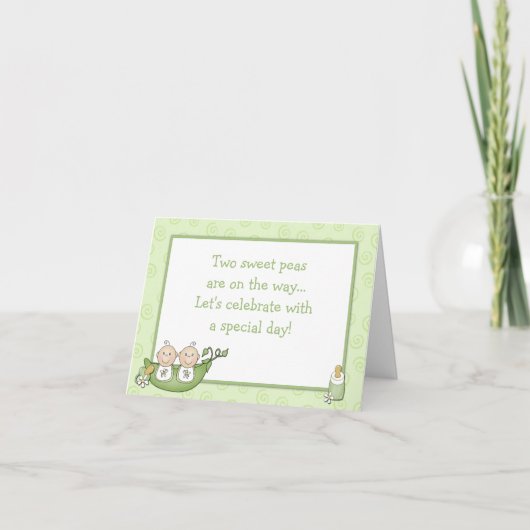 ツインズベビーシャワーの招待 招待状 (正面)