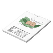 ツインズベビーシャワーキャンディバーラッパのパーティーフェイスアップ ノートパッド (回転)