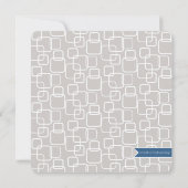 ツインズベビーシャワーハートゾウ灰色ブルーグリーン 招待状 (裏面)