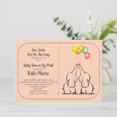 ツインズベビーシャワーバイメールピーチ招待状 招待状 (スタンド正面)