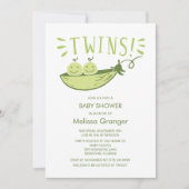 ツインズベビーシャワーパーティの招待状 招待状 (正面)