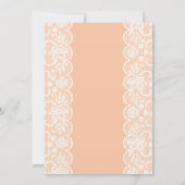 ツインズベビーシャワーピーチレースグリッターガールボウズ 招待状 (裏面)