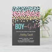 ツインズベビーシャワー招待状ピンクブルーボーイガール 招待状 (スタンド正面)