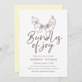 ツインズベビーシャワー招待状少年と少女 招待状
