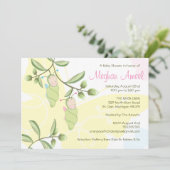 ツインズベビーシャワー招待状-蝶 招待状 (スタンド正面)