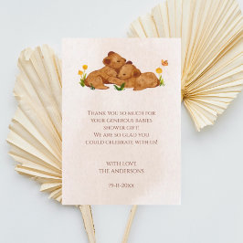 ツインズベビーシャワー男女兼用サンキューカード サンキューカード