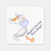 ツインズベビーシャワー紙ナプキンス スタンダードカクテルナプキン (正面)