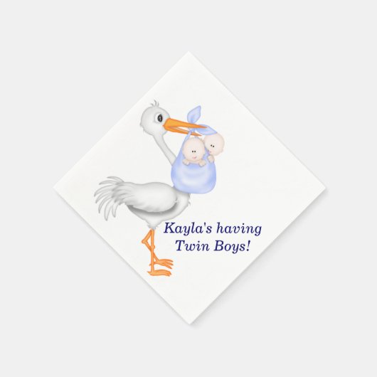 ツインズベビーシャワー紙ナプキンス スタンダードカクテルナプキン (角)