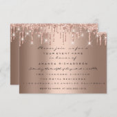 ツインズベビーシャワー足グリッタードリップスガールボーイ 招待状 (正面/裏面)