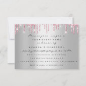 ツインズベビーシャワー足グリッタードリップスガール 招待状 (正面)