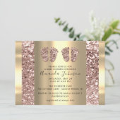 ツインズベビーシャワー足バラグリッターボーイガーリー 招待状 (スタンド正面)