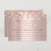 ツインズベビーシャワー足バラドリップスガールボーイ 招待状 (正面/裏面)