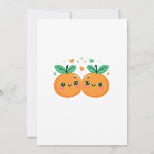 ツインズベビーシャワー2人の小さなかわいこちゃんが途中にある 招待状 (裏面)