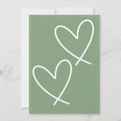 ツインズベビーシャワー、ハローベビー、シンプルタイポグラフィ 招待状 (裏面)