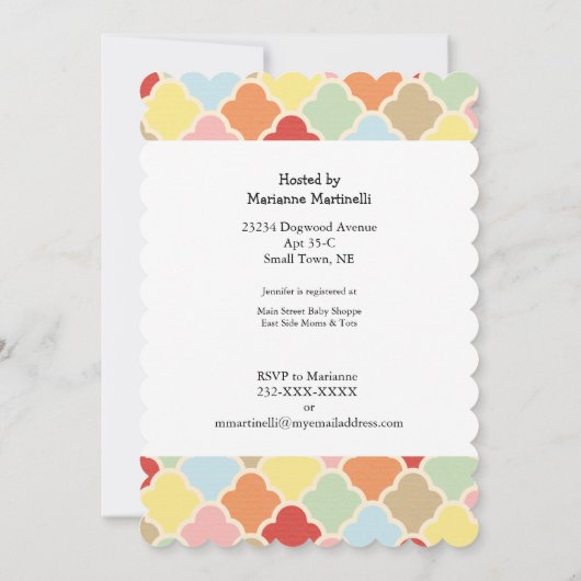 ツインズベビーゾーズシャワー招待状 招待状 (裏面)