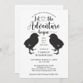 ツインズベビーチクズベビーシャワー招待状 招待状 (正面/裏面)