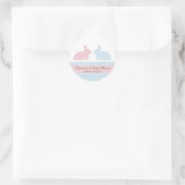 ツインズベビーバニーラビットベビーシャワーステッカー ラウンドシール (バッグ)