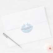 ツインズベビーバニーラビットベビーシャワーステッカー ラウンドシール (封筒)