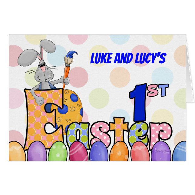 ツインズベビー名1stイースターバニー絵画ズ (正面横)