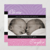 ツインズベビー発表：:調和 案内状 (正面/裏面)