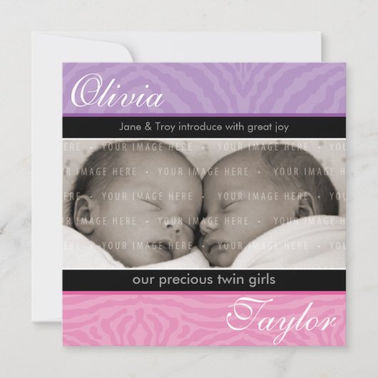 ツインズベビー発表：:調和 案内状 (正面)