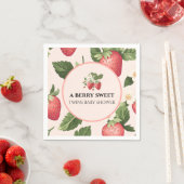 ツインズベリースイートストロベリーベビーシャワー スタンダードカクテルナプキン (インサイチュ)