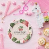 ツインズベリースイートストロベリーベビーシャワー ペーパープレート (パーティー)