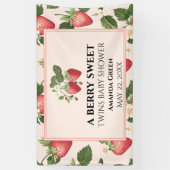 ツインズベリースイートストロベリーベビーシャワー 横断幕 (縦)