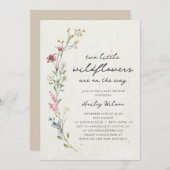 ツインズボホリトルワイルドフラワーベビーシャワー 招待状 (正面/裏面)