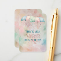 ツインズボーイアンドガールシャワーサンキューカード