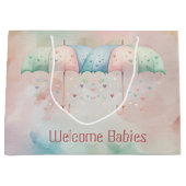 ツインズボーイアンドガールシャワー傘抱き枕 ラージペーパーバッグ (正面)