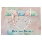 ツインズボーイアンドガールシャワー傘抱き枕 ラージペーパーバッグ (裏面)