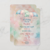 ツインズボーイアンドガールベビーシャワー招待状 招待状 (正面/裏面)