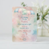 ツインズボーイアンドガールベビーシャワー招待状 招待状