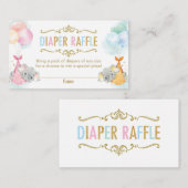 ツインズボーイガールエレファントおむつラッフルチケット エンクロージャーカード (正面/裏面)