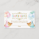 ツインズボーイガールテディベアーズおむつラッフルチケット エンクロージャーカード (正面)