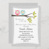 ツインズボーイガールベビーシャワー招待状 招待状 (正面/裏面)