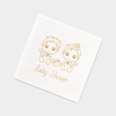 ツインズボーイガールベビーシャワー 箔ナプキン (左)